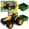 Mezőgazdasági traktor műtrágyaszóróval, sárga hangjelzéssel 1:24