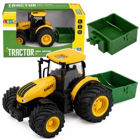  Mezőgazdasági traktor műtrágyaszóróval, sárga hangjelzéssel 1:24
