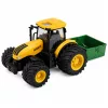 Mezőgazdasági traktor műtrágyaszóróval, sárga hangjelzéssel 1:24