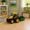 Mezőgazdasági traktor műtrágyaszóróval, sárga hangjelzéssel 1:24