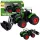Mezőgazdasági traktor homlokrakodóval, gumikerekekkel, zöld, 1:24
