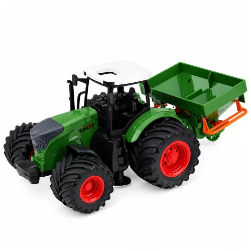 Mezőgazdasági traktor vetőgéppel gumikerekes mezőgazdasági gép 1:24