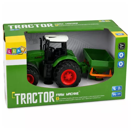 Mezőgazdasági traktor vetőgéppel gumikerekes mezőgazdasági gép 1:24