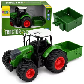   Mezőgazdasági traktor műtrágyaszóróval gumikerekekkel zöld 1:24