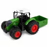 Mezőgazdasági traktor műtrágyaszóróval gumikerekekkel zöld 1:24