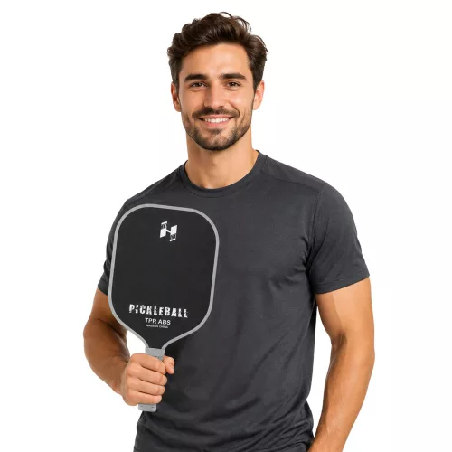 Pickleball tenisz tollaslabda ütő szett 2 labdával, fekete és szürke