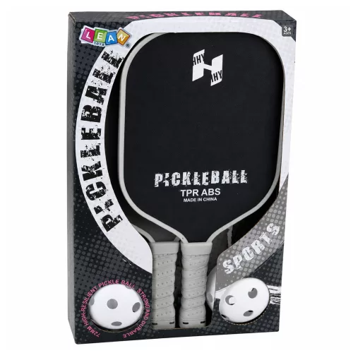Pickleball tenisz tollaslabda ütő szett 2 labdával, fekete és szürke
