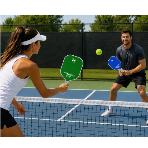 Zöld és kék tenisz tollaslabda pickleball ütő szett