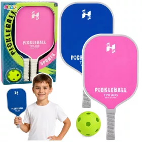   Rózsaszín és kék tenisz tollaslabda pickleball ütő szett