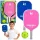 Rózsaszín és kék tenisz tollaslabda pickleball ütő szett