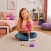 Anlily baba rózsaszín ruhában, pénztárca, ékszer és kiegészítő szett
