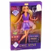 Anlily divatbaba lila ruhában, fejhallgató és kiegészítők szettben