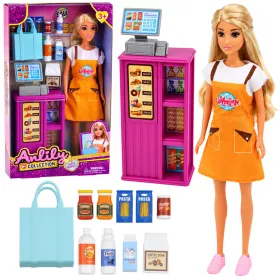   Anlily Doll pénztáros eladó pénztárgép élelmiszerbolt termékek