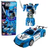 Auto Robot 2in1 Rendőrautó-indító Kis robotok Fények Hangok