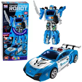   Auto Robot 2in1 Rendőrautó-indító Kis robotok Fények Hangok