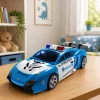 Auto Robot 2in1 Rendőrautó-indító Kis robotok Fények Hangok