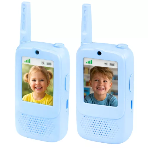 Walkie-talkie gyerekeknek videóbeszélgetés-felvevő kamera kék