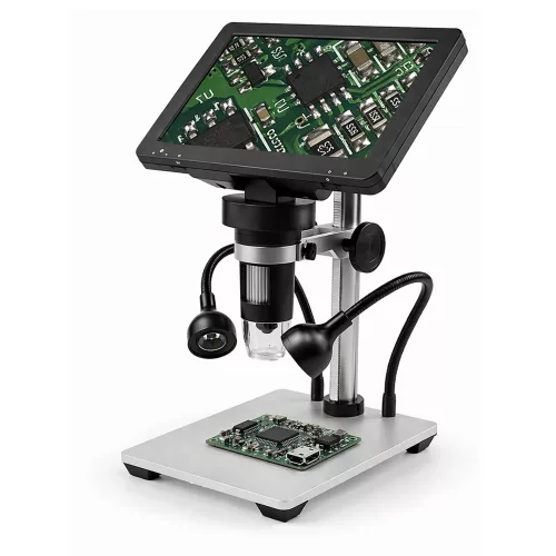 Oktatási digitális mikroszkóp távirányítóval, vezetékes 1200X LCD 7 hüvelykes HD kamera