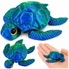 3D tengeri teknős figura mozgatható uszonyokkal és fejjel kék-zöld 8 cm