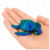 3D tengeri teknős figura mozgatható uszonyokkal és fejjel kék-zöld 8 cm