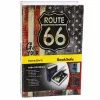 Könyvszéf kulccsal, kis pénztárgép, Route 66, nagy