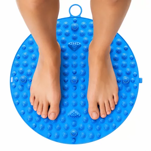 Kerek Akupresszúrás Talpmasszázs Matrac Szegecsekkel Kék 33 cm