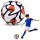 Futball-labda gyeppályára, fehér és narancssárga, 22 cm, 5-ös méret
