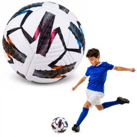 Futball-labda gyepre, fehér, mintás, 22 cm, 5-ös méret
