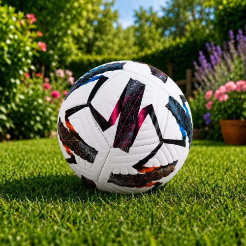 Futball-labda gyepre, fehér, mintás, 22 cm, 5-ös méret