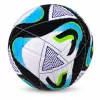 Futball-labda füves pályára, fekete és kék, 22 cm, 5-ös méret