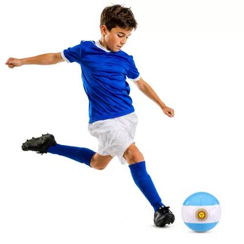 Futball-labda edzőpályára, argentin színek, 22 cm, 5-ös méret