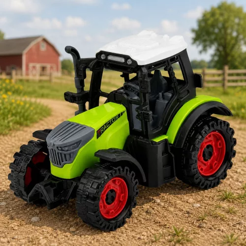 Zöld 15 cm-es mezőgazdasági traktor súrlódó meghajtással