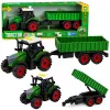 Mezőgazdasági traktor mezőgazdasági pótkocsival, súrlódásos meghajtású lámpákkal, hanggal 35 cm