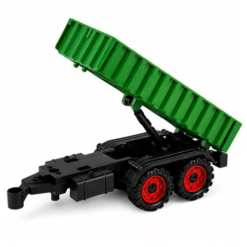 Mezőgazdasági traktor mezőgazdasági pótkocsival, súrlódásos meghajtású lámpákkal, hanggal 35 cm