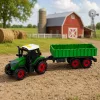 Mezőgazdasági traktor mezőgazdasági pótkocsival, súrlódásos meghajtású lámpákkal, hanggal 35 cm