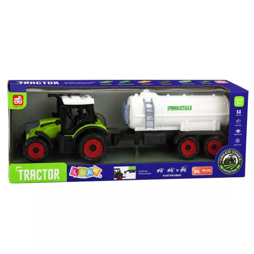 Mezőgazdasági traktor tartálykocsival, súrlódásos meghajtással, mezőgazdasági gép, 34 cm
