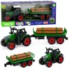 Mezőgazdasági traktor faszállító utánfutóval, súrlódós meghajtással, 35 cm-es bálával