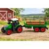 Mezőgazdasági traktor faszállító utánfutóval, súrlódós meghajtással, 35 cm-es bálával