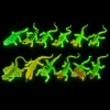 Fluoreszkáló zöld, sötétben világító gyík gumifigura 15cm