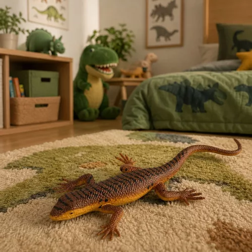Élőszülő gyík gumifigura, nyújtható, valósághű, 12,5 cm