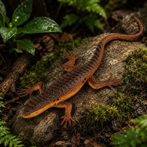 Élőszülő gyík gumifigura, nyújtható, valósághű, 12,5 cm