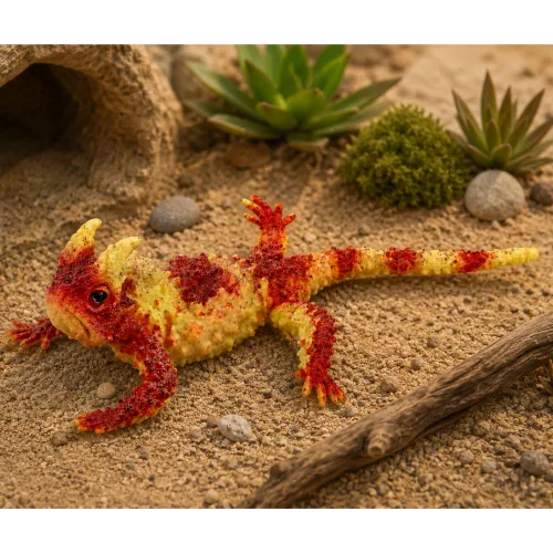 Moloch, a rettenetes gumifigura, nyújtható, valósághű hüllő, 14 cm