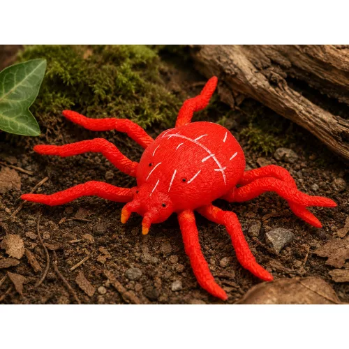Pók Piros Gumifigura Nyújtható Valósághű 12 cm