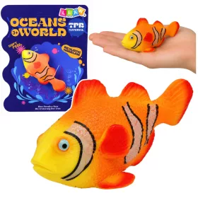   Bohóchal gumihal figura, nyújtható, valósághű óceáni hal, 10 cm