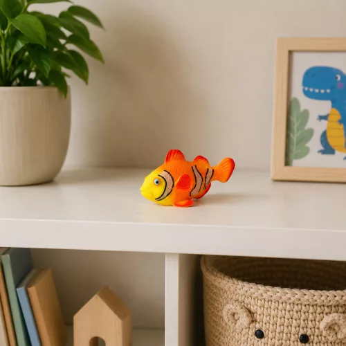Bohóchal gumihal figura, nyújtható, valósághű óceáni hal, 10 cm