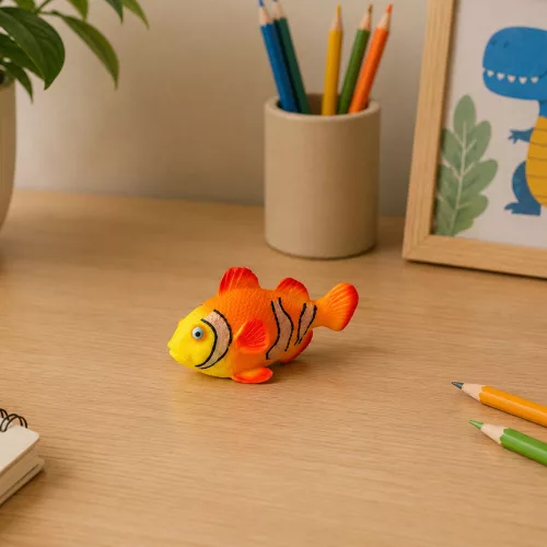 Bohóchal gumihal figura, nyújtható, valósághű óceáni hal, 10 cm