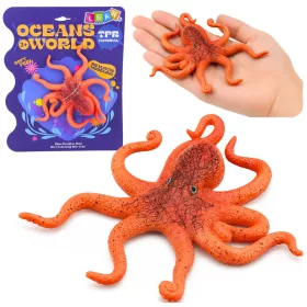   Gumi polip figura, nyújtható, valósághű tengeri állat, 12 cm