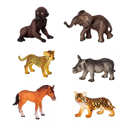 Vadállat figurák készlet leopárd tigris elefánt ló park 3D tábla