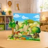 Vadállat figurák készlet leopárd tigris elefánt ló park 3D tábla