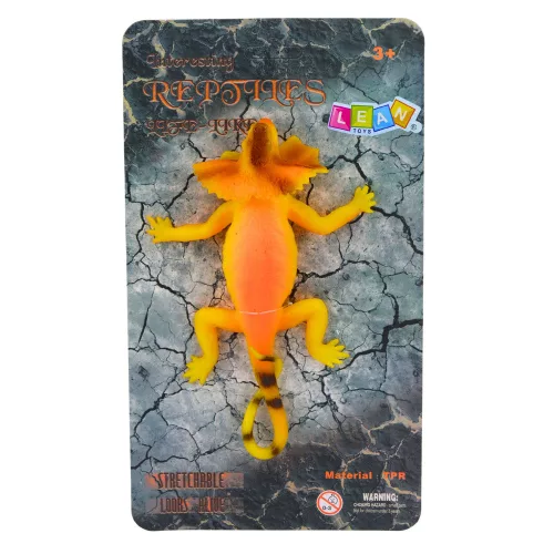 Galléros gyík gumifigura, nyújtható, valósághű, 19 cm